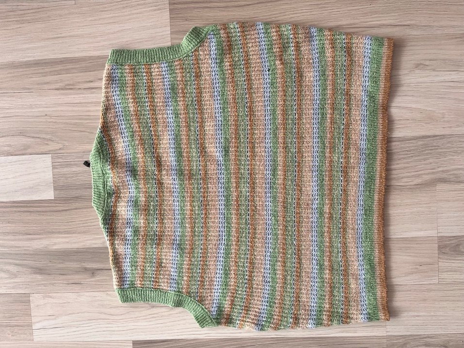 Bohem Çok Renkli Örgü Kolsuz Kadın Süveter - Görsel 2