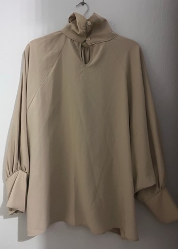 Diğer Yarım bağcıklı yarasa reglan kol Saten krep bluz