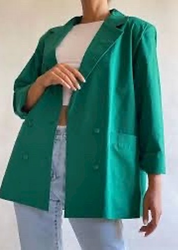 Düğmeli Yeşil Kadın Blazer Ceket