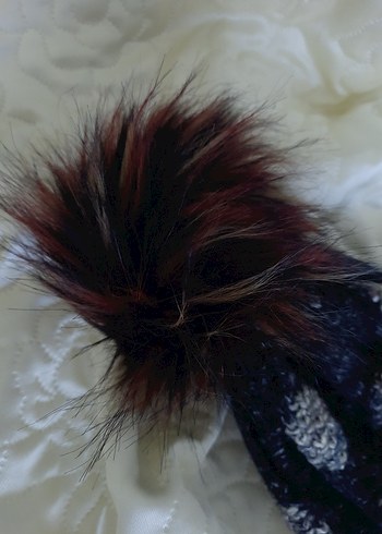 Gri Kürklü Örgü Kadın Bere - Görsel 3