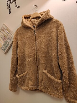 Kapşonlu Peluş Mont