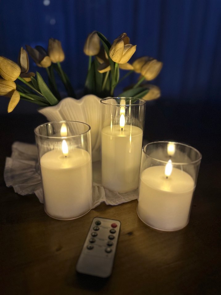Uzaktan Kumandalı Beyaz LED Mum Seti - Görsel 2
