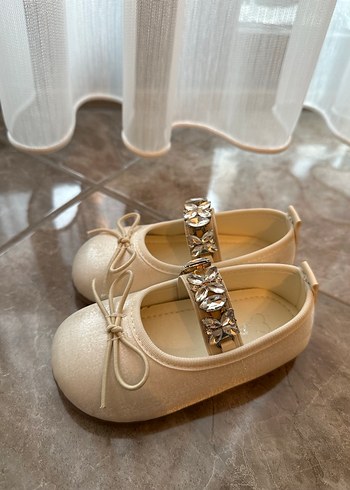 Kız Çocuk Bej Fiyonklu Babet Ayakkabı - Görsel 2