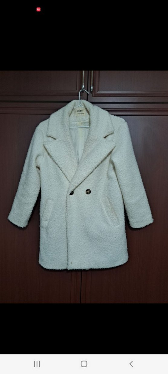 Düğmeli Beyaz Midi Kadın Kaban - Görsel 2