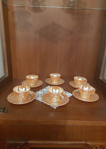 Paşabahçe Bej Vintage Altılı Kahve Fincan Takımı