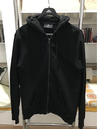 Hm fermuarlı siyah hoodie S beden