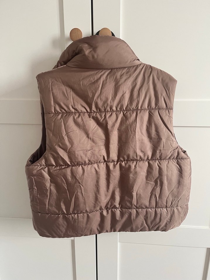 Kahverengi şişme Kadın Yelek - Görsel 3