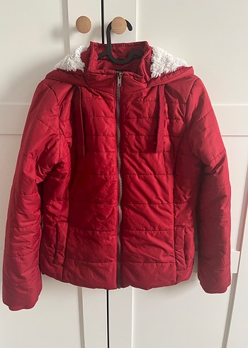 Kırmızı Kadın Sıcak Kış Montu - Görsel 3