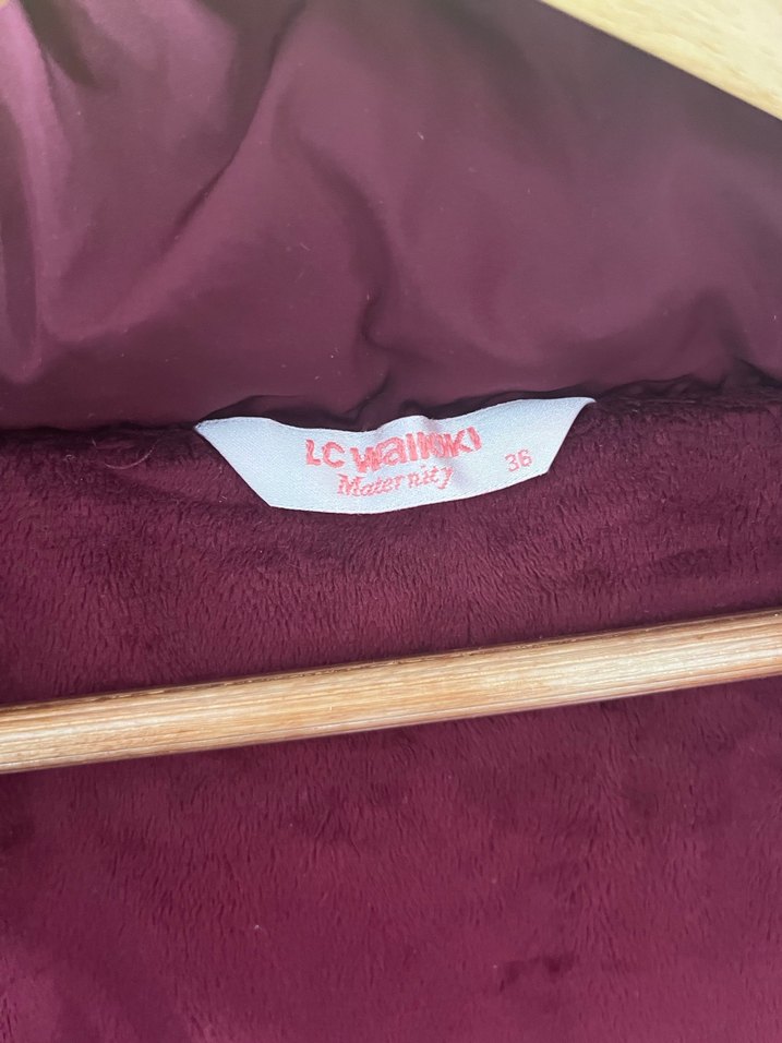 Bordo Kürklü hamile Kışlık Mont - Görsel 3