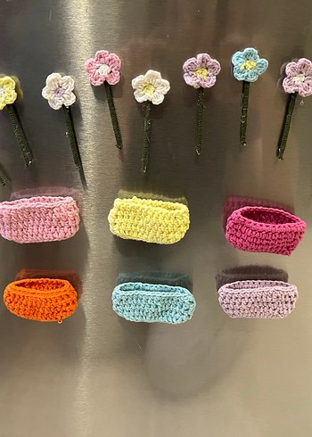 Sepetli çiçekli magnetler - Görsel 6