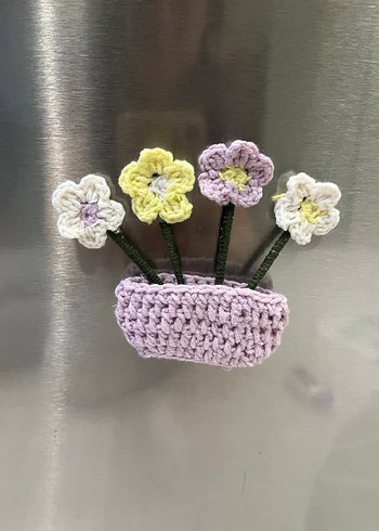 Sepetli çiçekli magnetler - Görsel 5