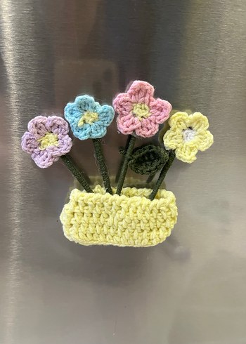 Sepetli çiçekli magnetler - Görsel 4