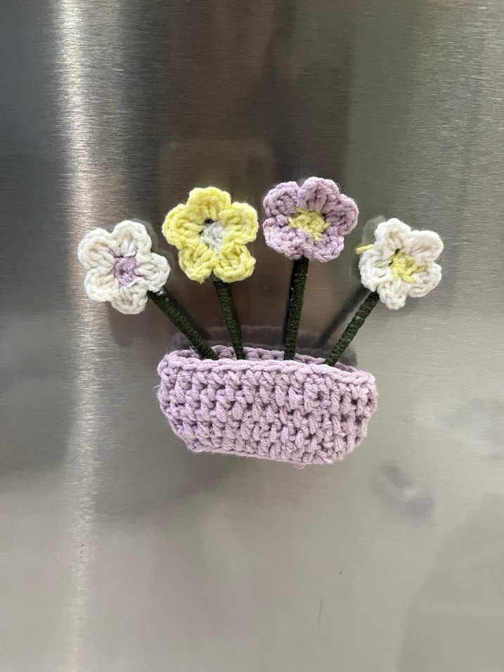 Sepetli çiçekli magnetler - Görsel 5