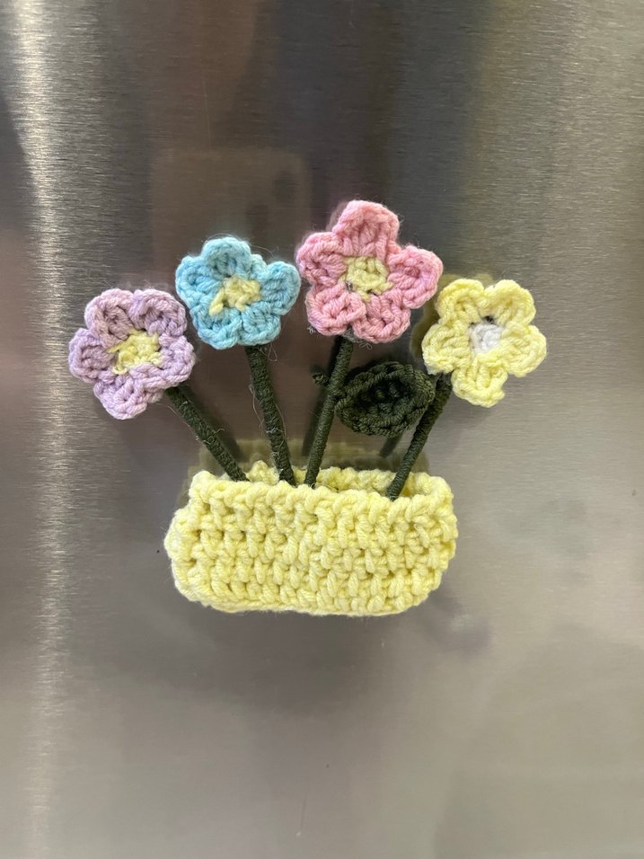 Sepetli çiçekli magnetler - Görsel 4