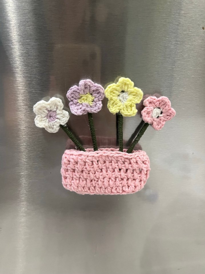 Sepetli çiçekli magnetler - Görsel 3