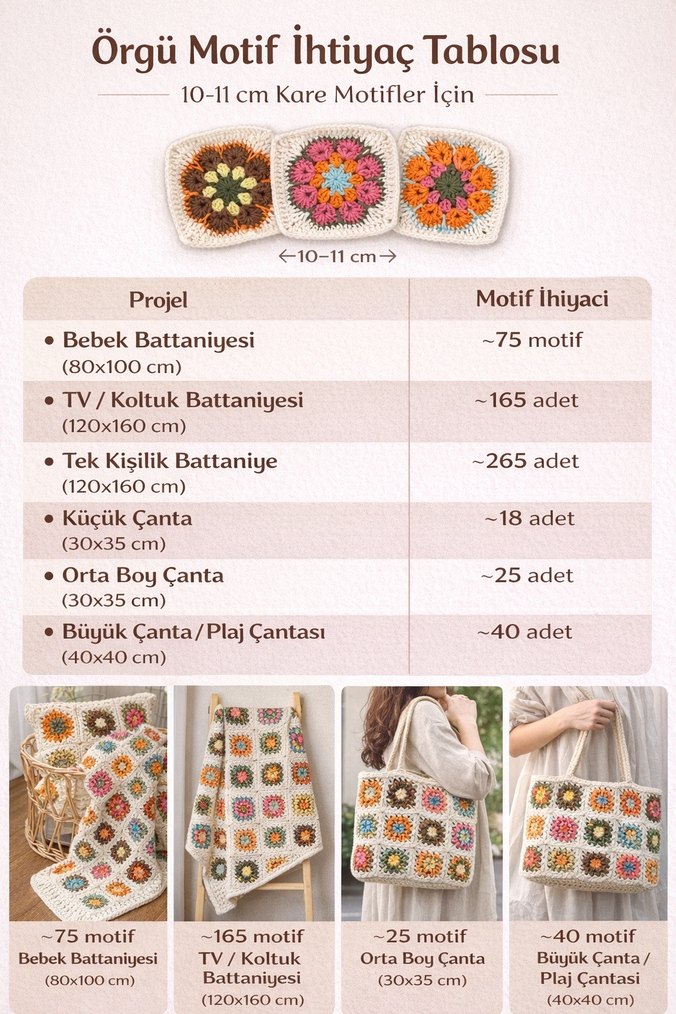 El Örgüsü  Renkli Motifler - Görsel 2