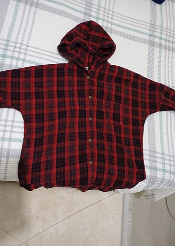 Kadın Ekoseli Şapkalı Gömlek - Görsel 5