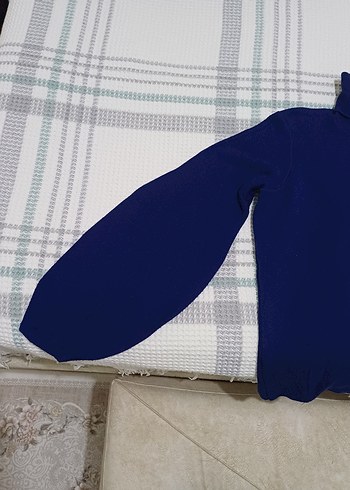 Kadın Lacivert Boğazlı Kazak - Görsel 5