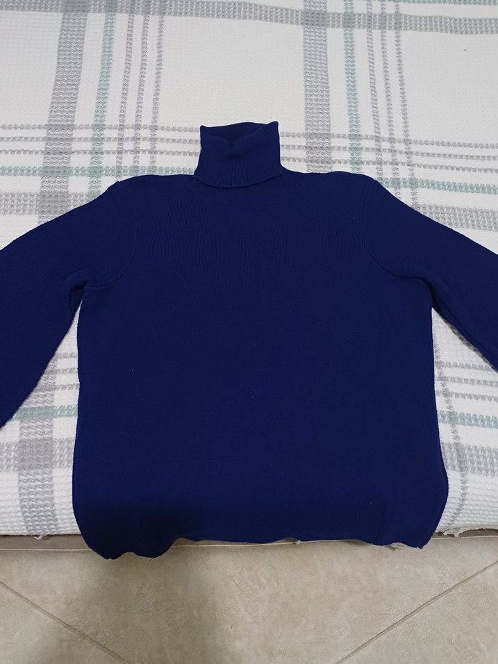 Kadın Lacivert Boğazlı Kazak - Görsel 4