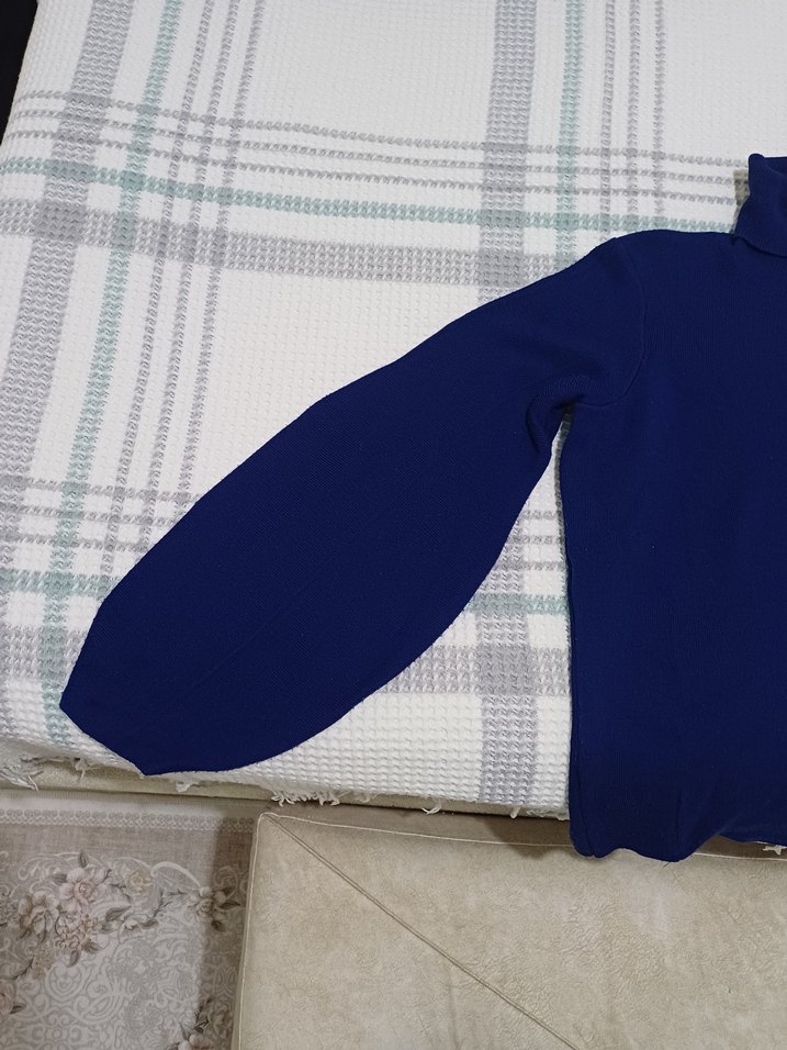 Kadın Lacivert Boğazlı Kazak - Görsel 5