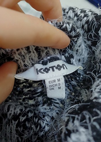 Siyah- Beyaz Boğazlı Triko Kazak - Görsel 6