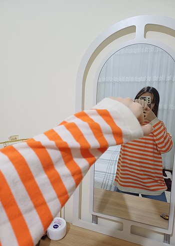 Turuncu Çizgili Salaş Tunik - Görsel 5