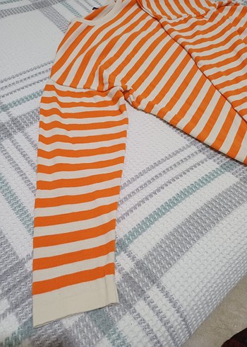 Turuncu Çizgili Salaş Tunik - Görsel 7