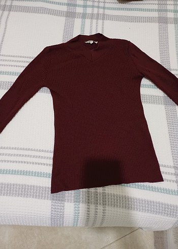 Bordo Balıkçı Yaka Kadın Triko - Görsel 5