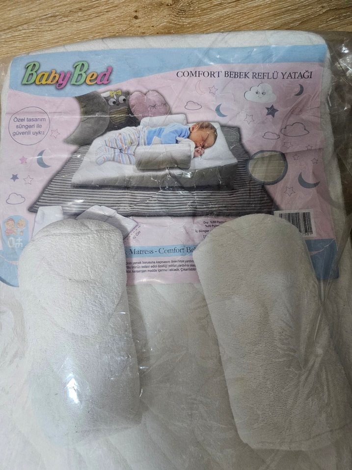 Bebek Reflü Yatağı Beyaz Baskılı - Görsel 3