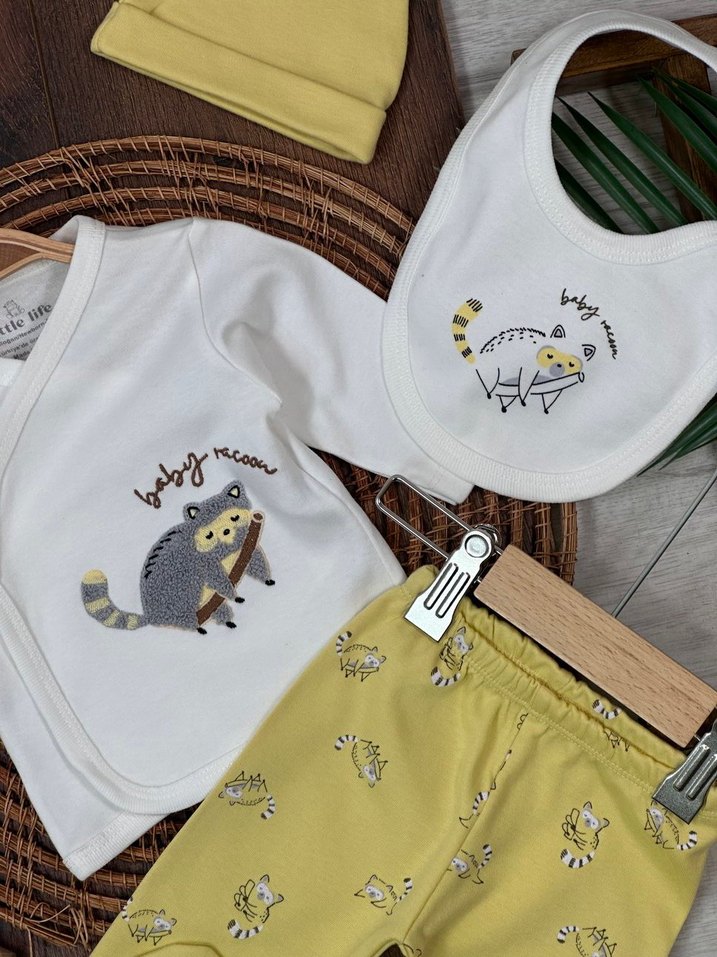 Sarı Örme Pamuklu Bebek takımı hastane ÇIKIŞI - Görsel 2