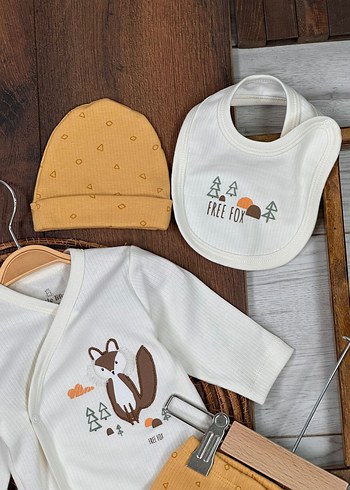 Bebek Erkek Örme 5'li Takım Kahverengi - Görsel 2