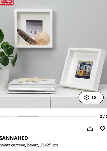 Beyaz 25x25 cm 3D Çerçeve - Görsel 2