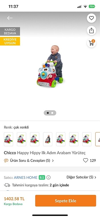  Beden Chicco yürüteç