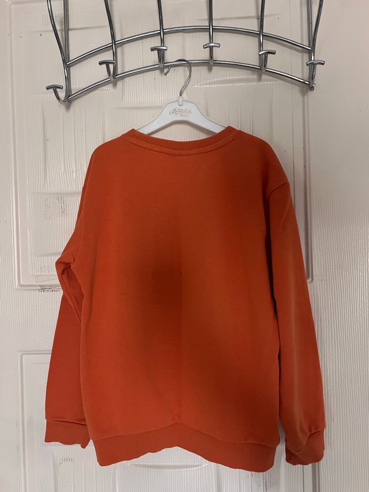 Turuncu Oversize Erkek Çocuk Sweatshirt - Görsel 4