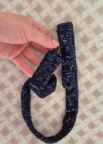 Lacivert Pul/Payet Desenli Uzun Abiye Elbise - Görsel 6