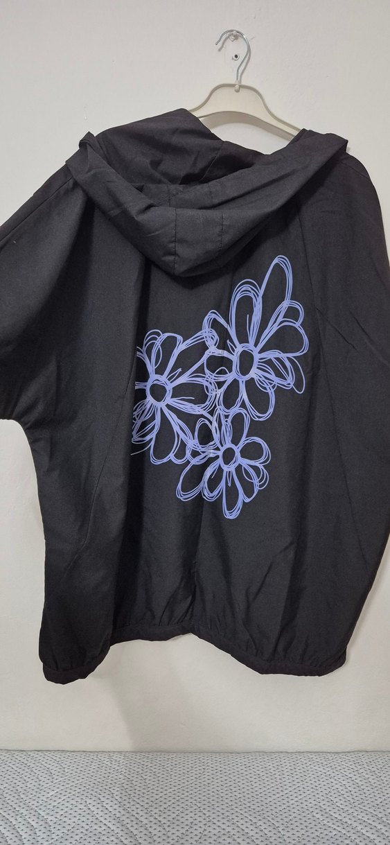 Düğmeli Siyah Uzun Trenç - Görsel 2