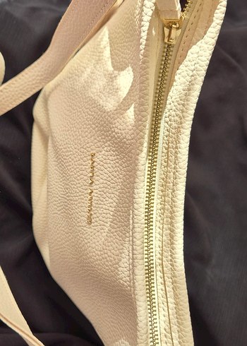 Bej Deri Püsküllü Kadın Çanta - Görsel 3