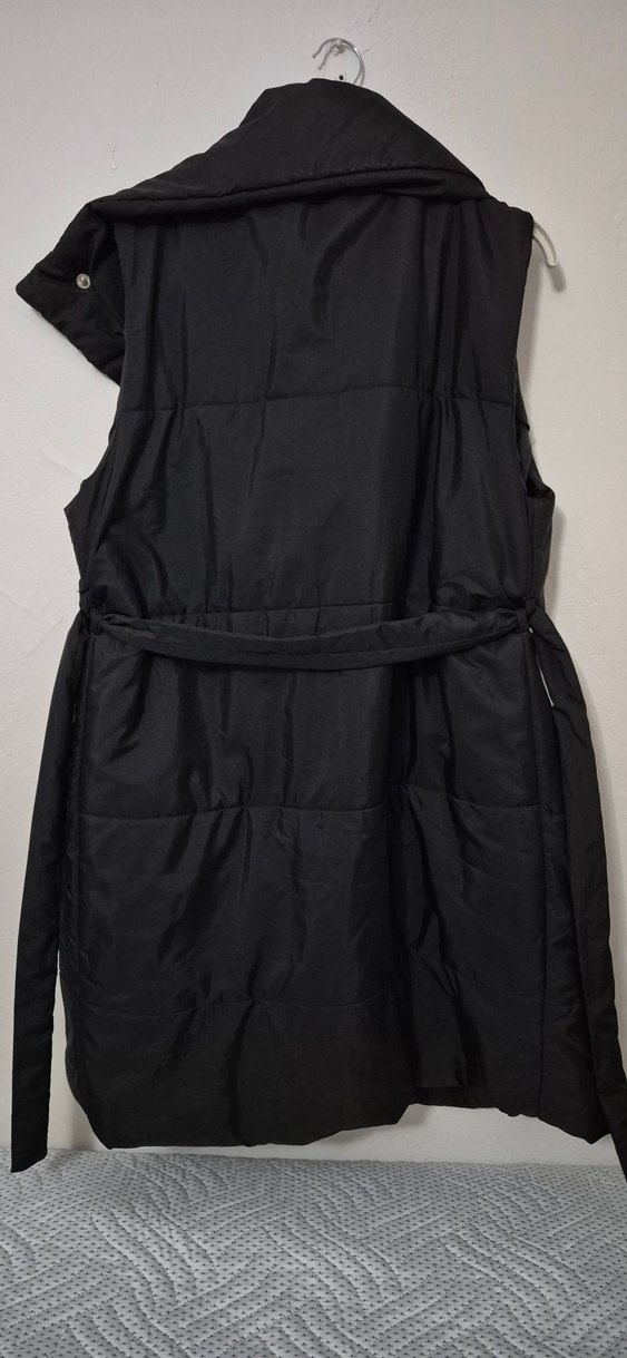 Düğmeli Siyah Midi Kadın Yelek - Görsel 2