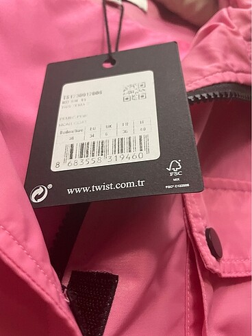 xs Beden pembe Renk TWİST PEMBE PATCH AKSESUARLI YAĞMURLUK