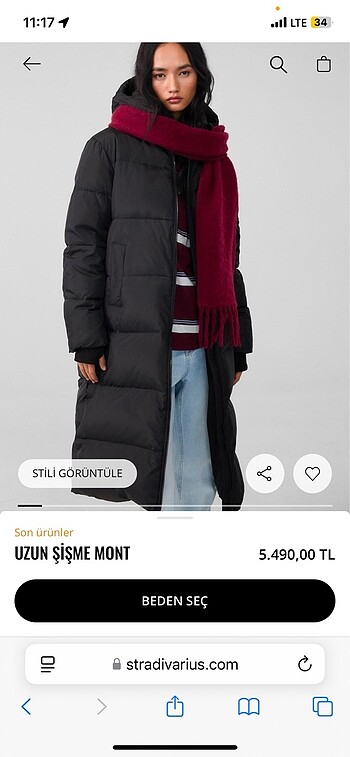 STRADİVARİUS ŞİŞME MONT