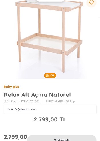 Baby Plus Relax Alt Açma Naturel Bebek Alt Değiştirme Ünitesi