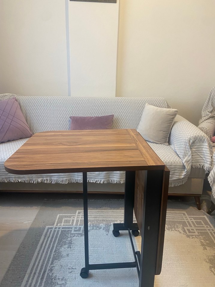 Koyu Kahverengi Katlanabilir yemek masası - Görsel 5