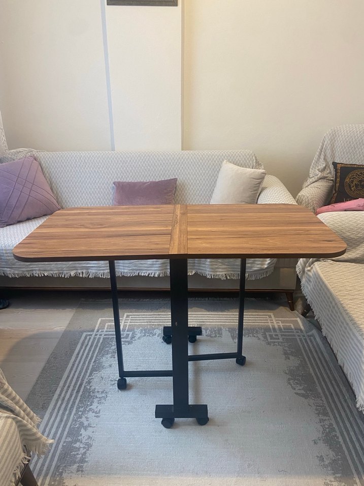 Koyu Kahverengi Katlanabilir yemek masası - Görsel 4