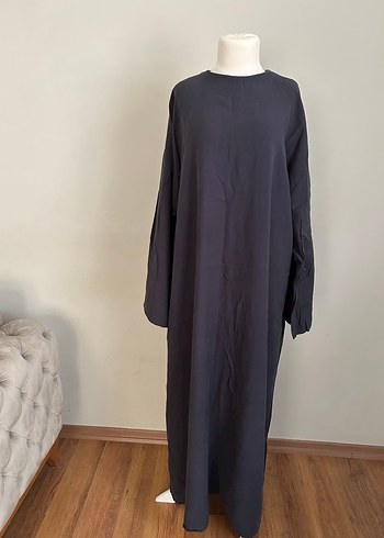 xxl Beden Uzun Kollu antrasit Uzun Elbise