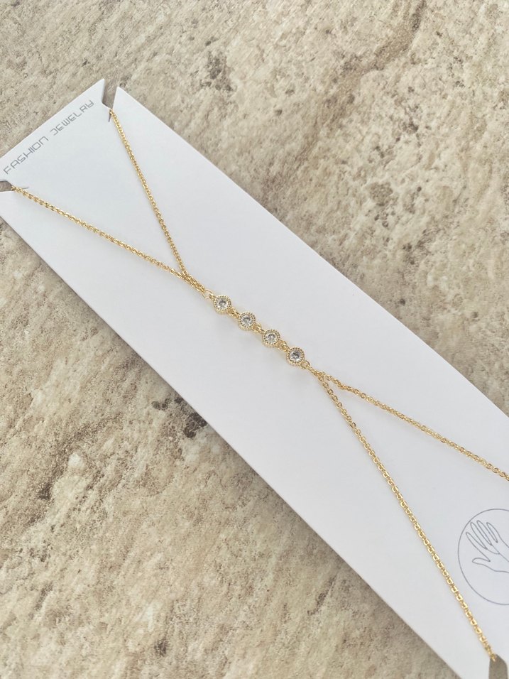 Altın Renk Zincir Detaylı Kadın El Zinciri - Görsel 3