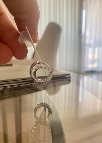 Diğer Çelik Mini Gri Payetli Kadın Küpe