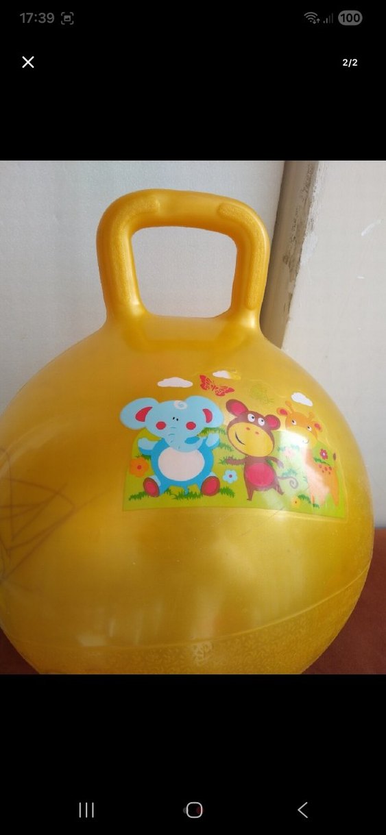 Sarı Kulplu Renkli Zıplayan Top - Görsel 2