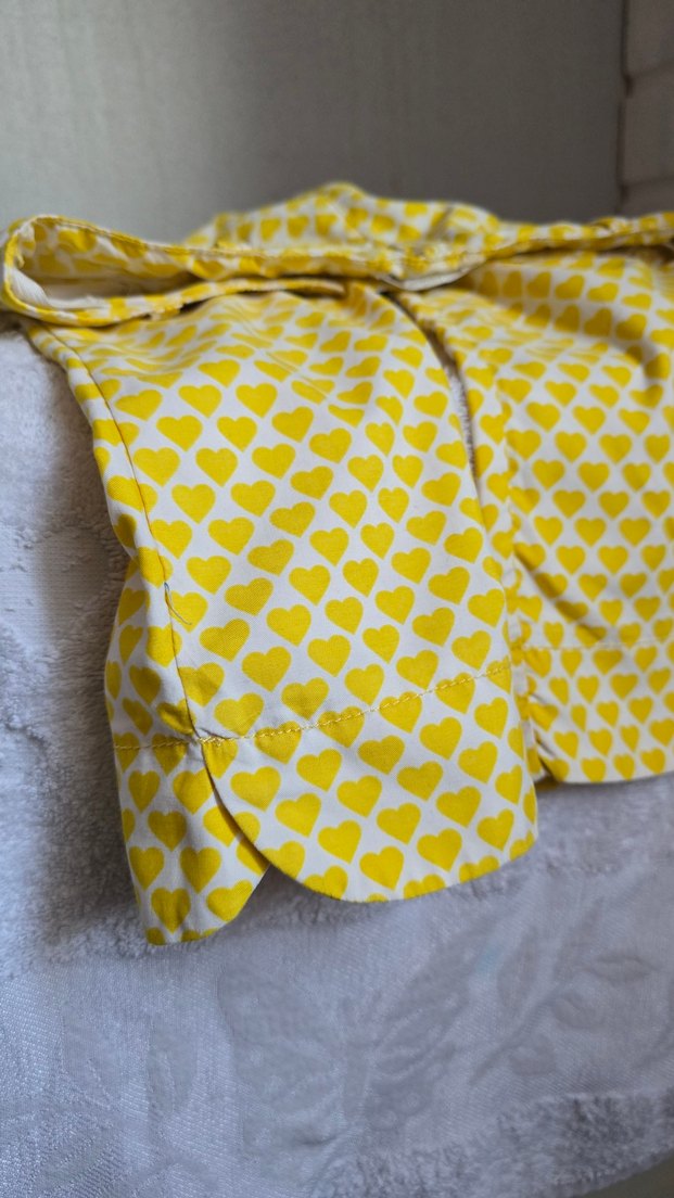 Sarı Kalpli Düğmeli kız cocuk pantolon - Görsel 3