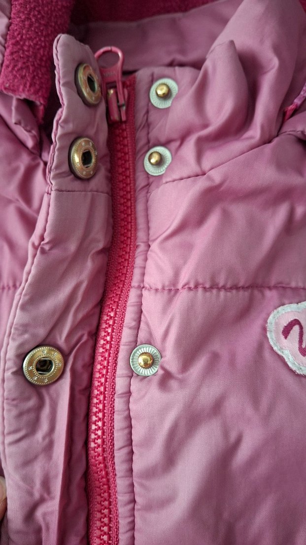 Kız Çocuk Pembe Kürklü Mont - Görsel 3