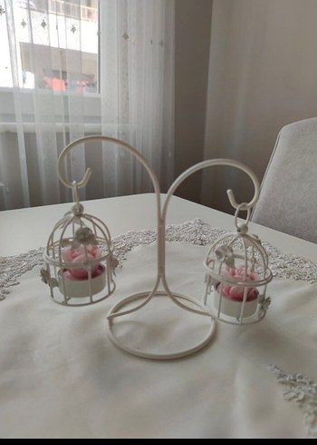 English home beyaz ferforje mumluk - Görsel 2